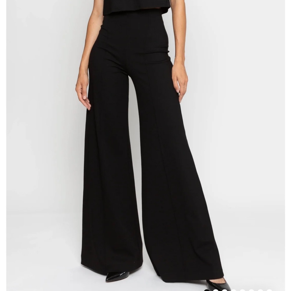 Ripley Rader black pointe knit wide leg pant - 3/M